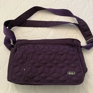 Purple Lug crossbody multi-pocketed bag